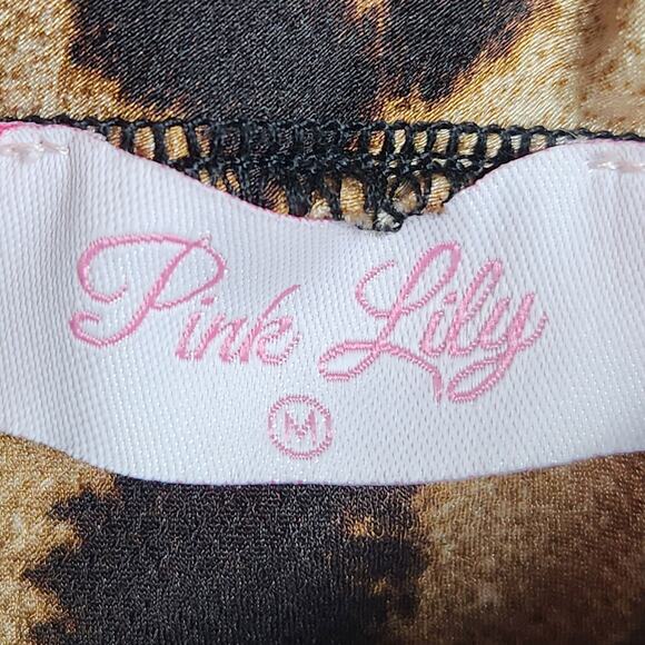 Pink Lily Women's Animal Print Pull-up Slip Skirt SZ Medium EUC - Picture 4 of 11